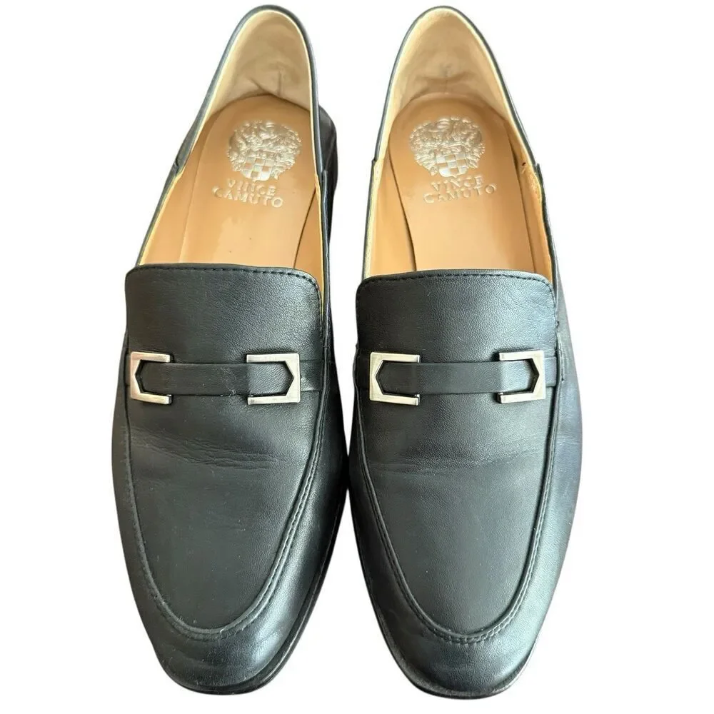Vince Camuto Cakella Leather Loafer Black Shoes Size 9.5M - Picture 3 of 6